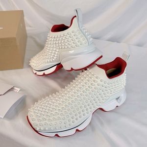 Christian Louboutin Spike Sock Flat Neoprene